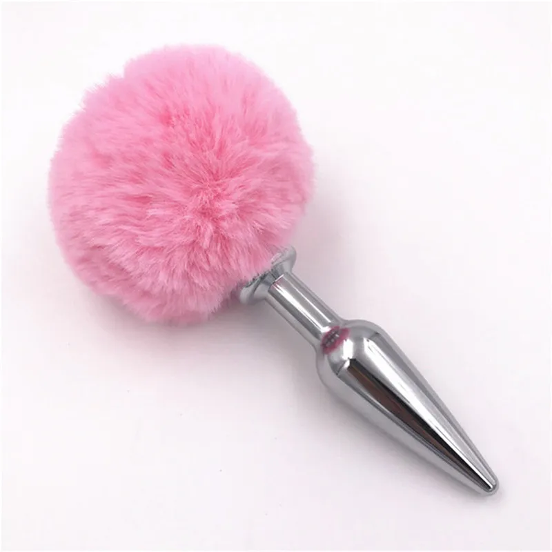 Anal Plug Male Masturbation Metal Butt Bead Rabbit Tail Conical Sex Toys for Women H8-59G | Красота и здоровье