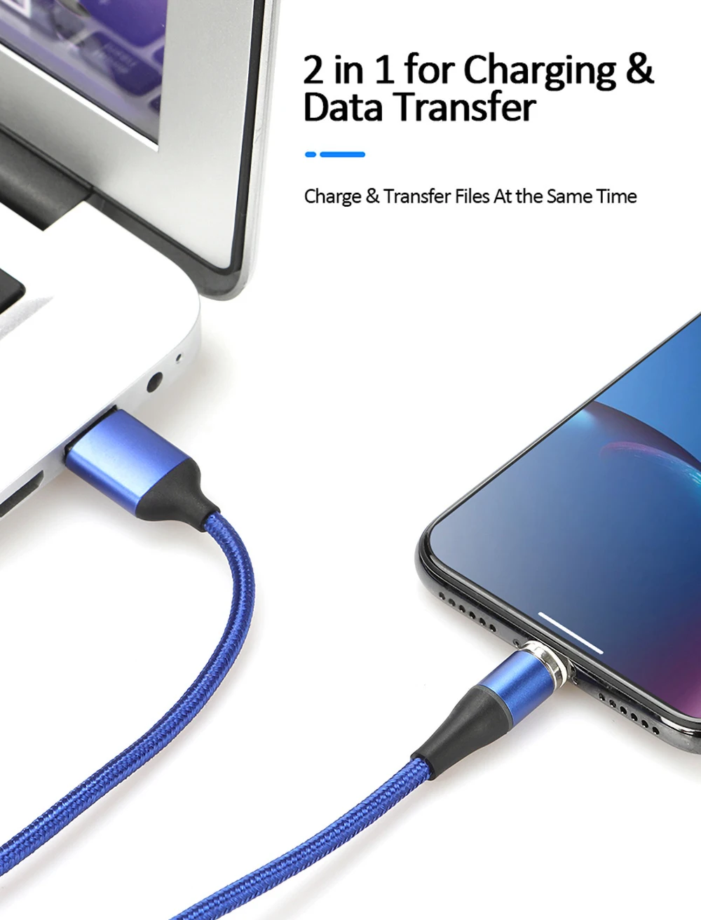 Магнитный USB кабель VOXLINK 1 м светодиодный для iPhone Xs 6 7 и USB TypeC кабель и Micro USB нейлоновая оплетка для samsung Xiaomi huawei LG USB C