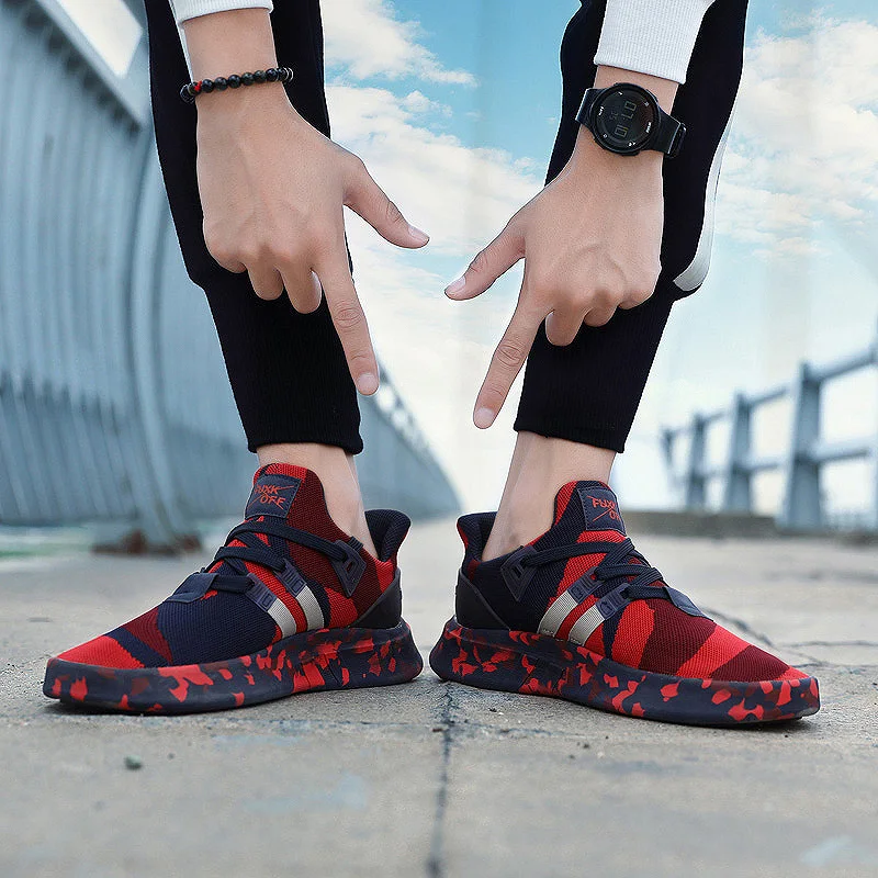 TULUO Men Camouflage Running Shoes Big Size Sneakers For Adult Male Trainers Summer Mesh Breathable Walking Jogging Sport | Спорт и