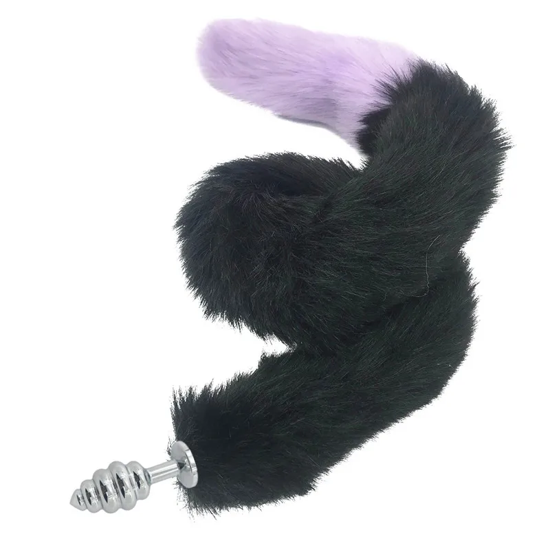 80cm Long Fox Tail Black Wolf Fake hair Lovely Butt Metal Plug Anal Sex Toy Animal RolePlay Cosplay | Красота и здоровье