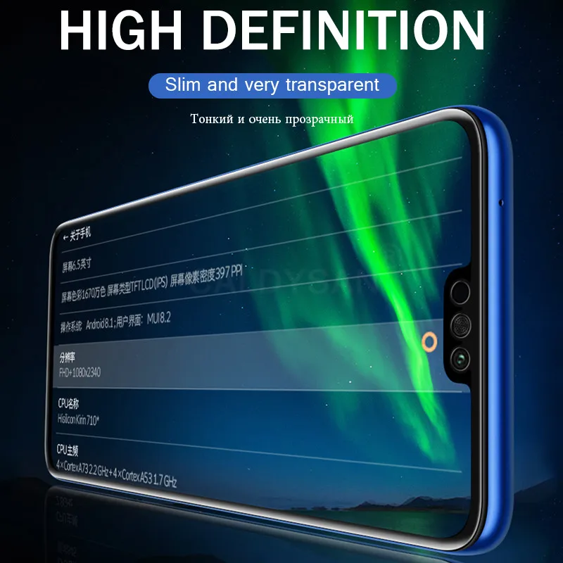 20D полное покрытие из закаленного стекла для huawei Honor 10 8x 7c 7a Pro, Защитное стекло для huawei Y6 Y7 Y9, Защитная пленка для экрана