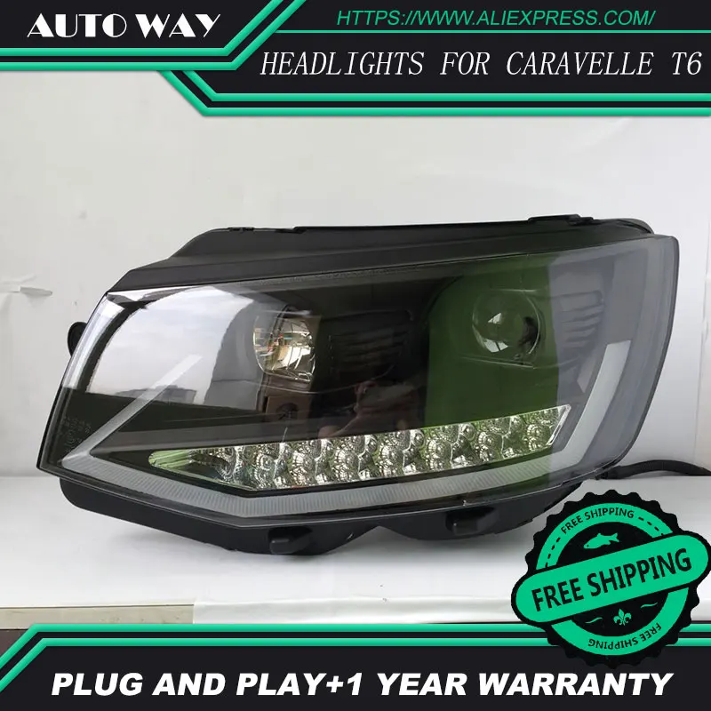 Автомобильный Стайлинг H7 чехол на головную лампу для VW Caravelle T6 фары Caravelle светодиодный фонарь DRL Объектив Двойной Луч биксенон