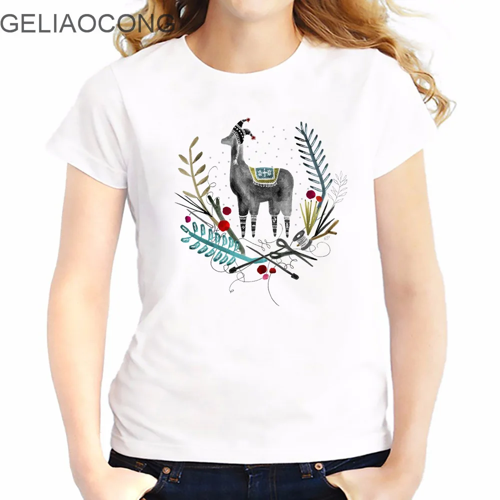 Geliaocong 2017 мой Патронус ламы альпаки футболки с принтом Для женщин смешные