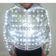 

LED and EL luminous jacket streetwear for evening club performance prop