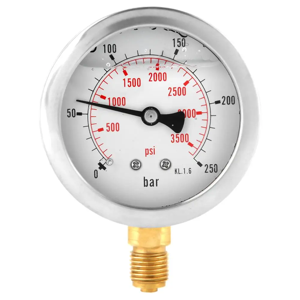 0-250Bar 0-3750PSI G1/4 63 мм Циферблат гидравлический датчик давления воды метр инструмент