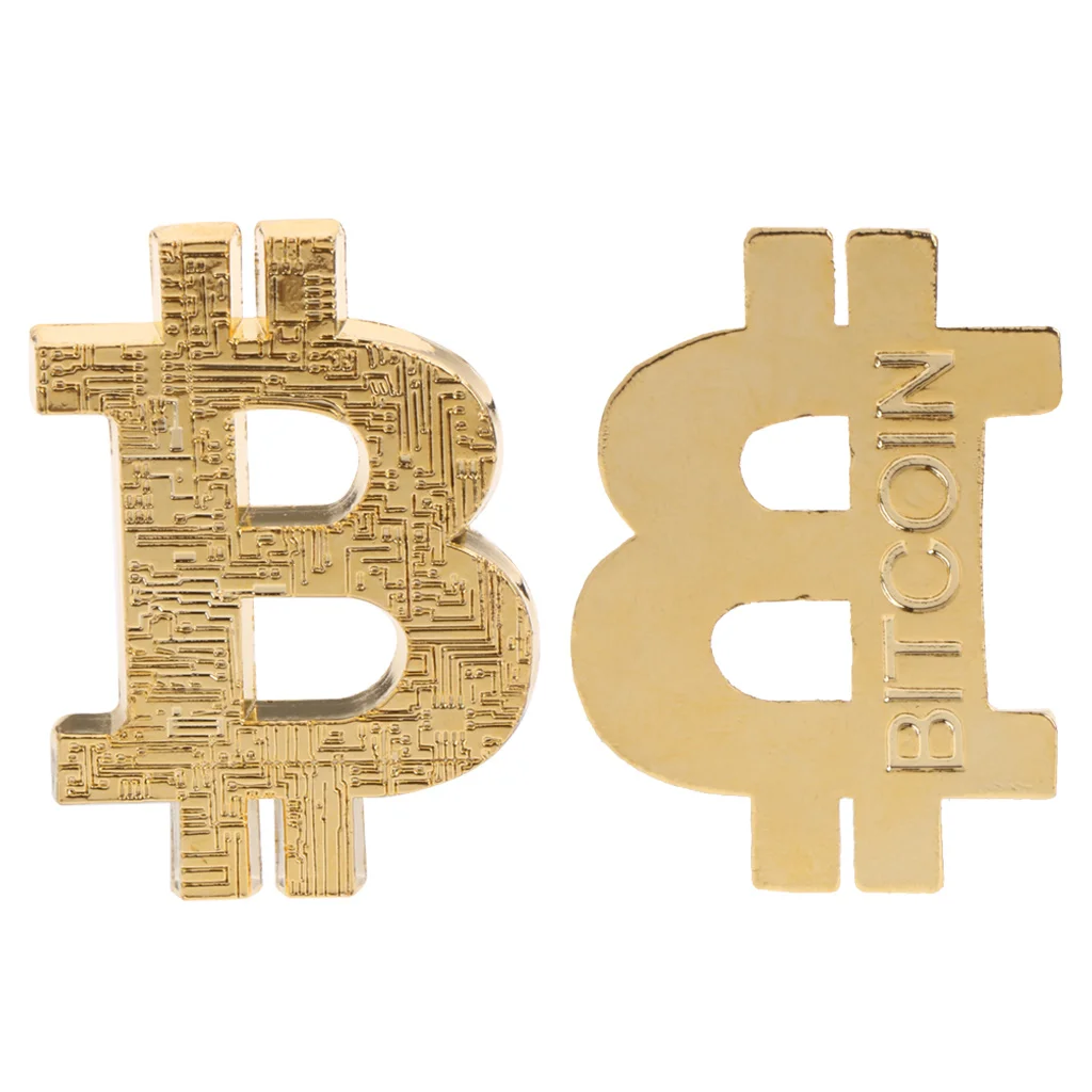 Элегантная памятная монета 3D в форме Биткоин полые коллекция подарок BTC сплав