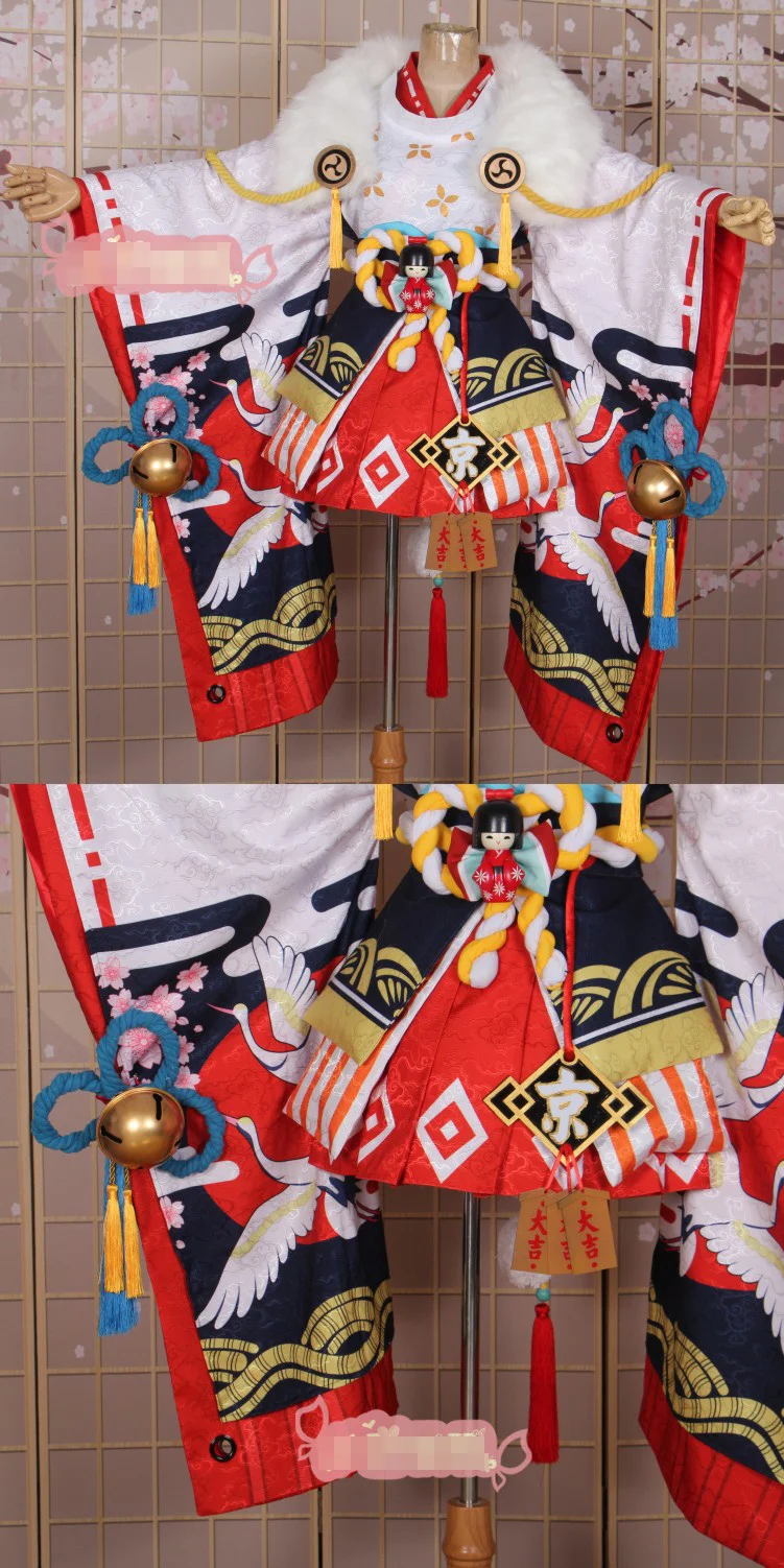 Аниме! Onmyoji Yokime Heian-ky торжество великолепное кимоно платье униформа косплей костюм на Хэллоуин и Рождество Костюм