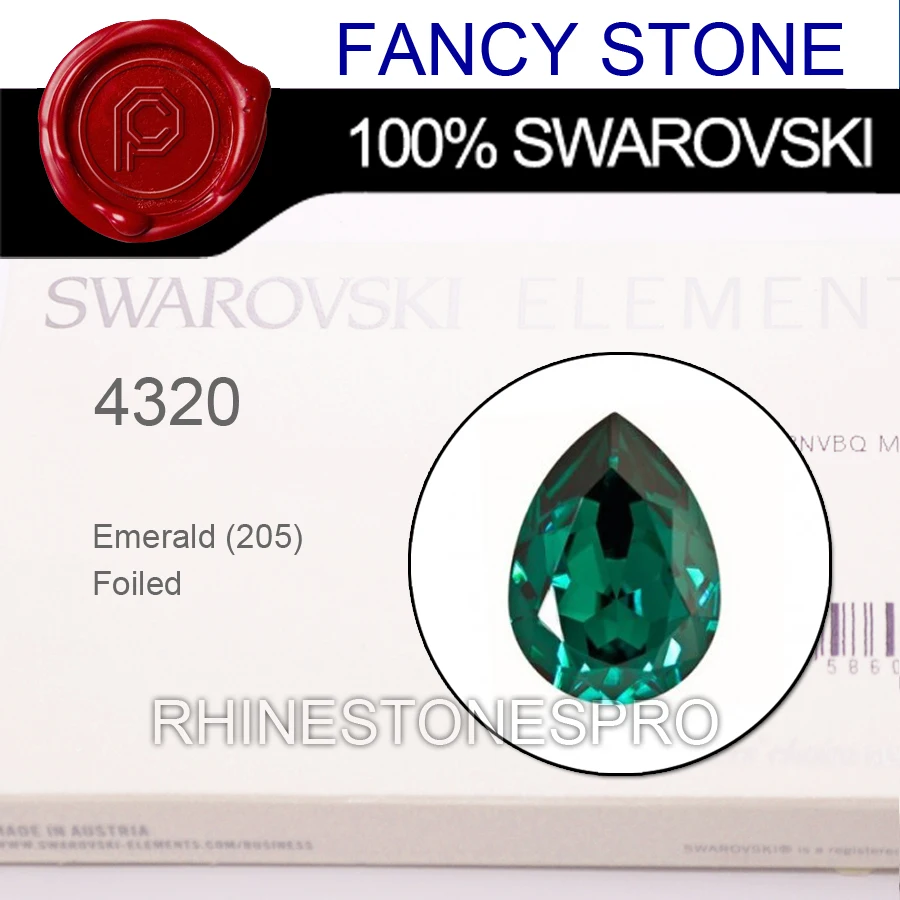 Swarovski Elements 48 шт. Teardrop 4320 18x13 мм Изумруд Фантазии Камень Сорвала|crystallized stone chips|crystal