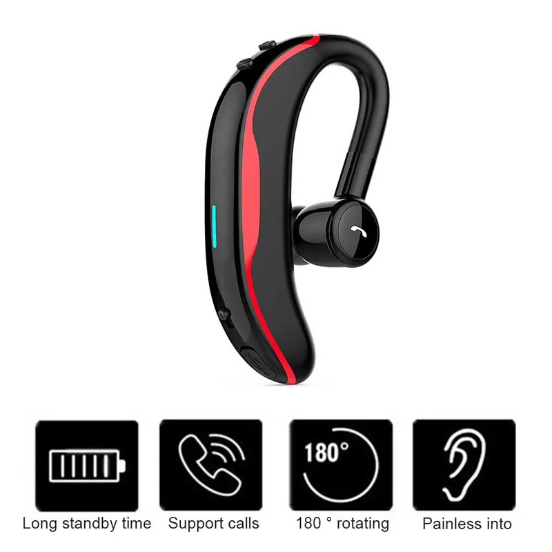 Красный Bluetooth наушники, Bluetooth гарнитура, беспроводные наушники, Bluetooth наушники, высокое качество, водонепроницаемая гарнитура для Xiaomi iphone - Цвет: Красный