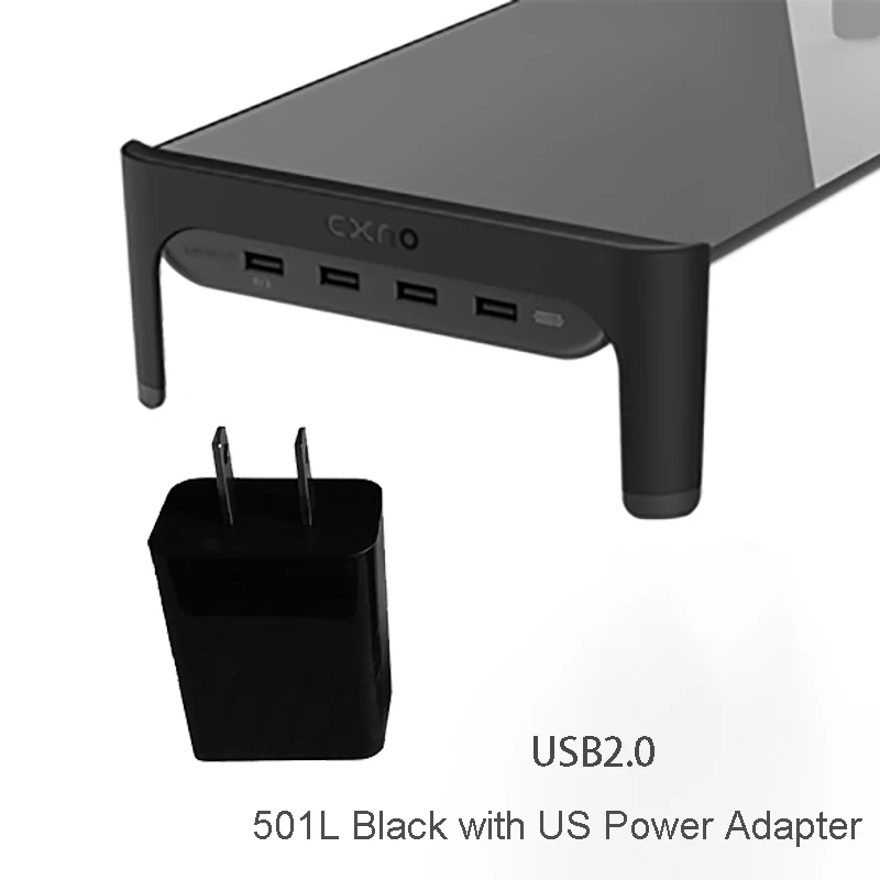 UL Plug-USB2.0-Black Настольный монитор для ноутбука, подставка для ноутбука, нескользящая настольная стойка с 4 портами usb-хаб, передача данных и быстрое зарядное устройство 501л - Цвет: UL Plug-USB2.0-Black