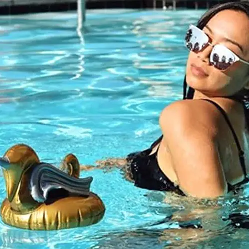 Premium Gold Unicorn Inflatable Drink Floats - 3 Pack of Pool Holder Floating Cup Coozie | Спорт и развлечения