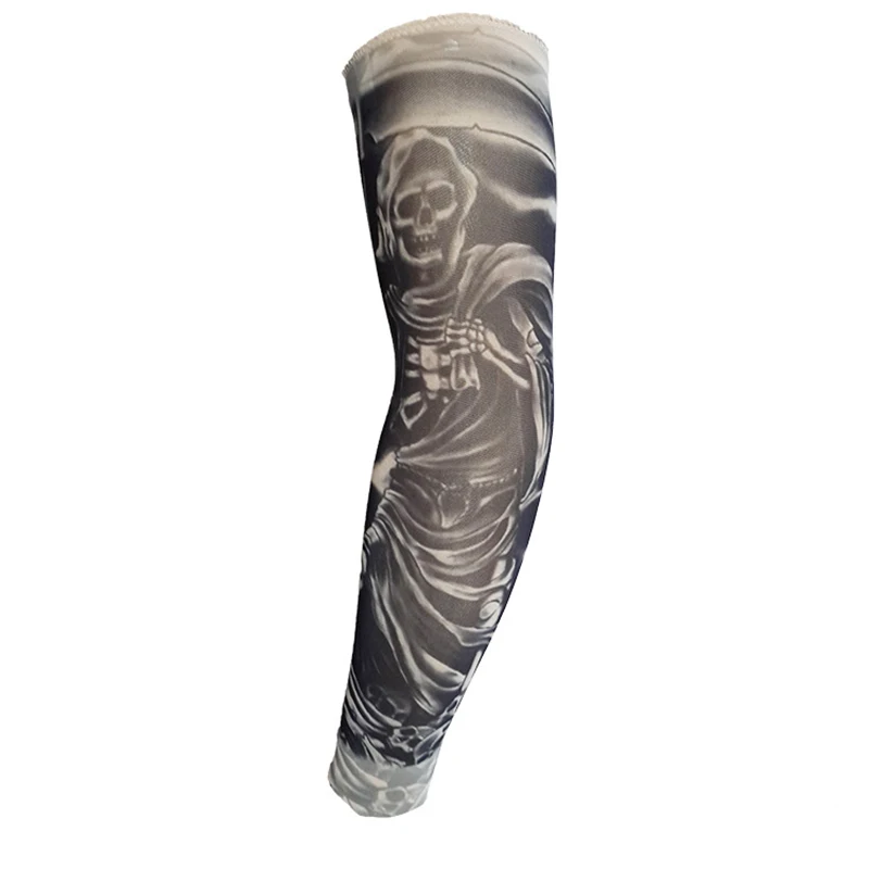 no ice sleeves D80-1 Татуировка лед рукав рука унисекс УФ Защита общие наружные временные фальшивые татуировки рука рукав теплый мужской рукав рука отверстие - Цвет: no ice sleeves D80-1