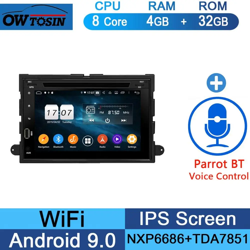 32G Parrot BT " ips 1024*600 8 ядерный 4G+ 64G Android 9,0 автомобильный dvd-плеер для Ford F150 Mustang Expedition Explorer Fusion 2006 2007-2009 радио - Цвет: 32G Parrot BT