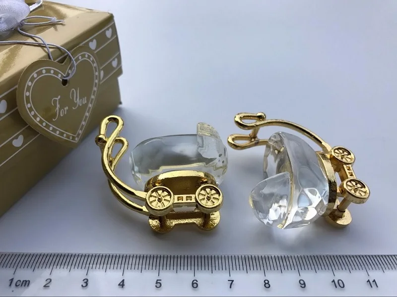 50 шт. Кристалл Золото и прозрачного хрусталя Детские коляски День рождения поддавки для гостей wa3841
