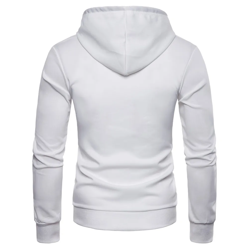 Hot Sales 2018 Autumn Men Hoodie Sweatshirt Men's Slim Hoodies Sling Decoration Color Matching Fashion | Мужская одежда