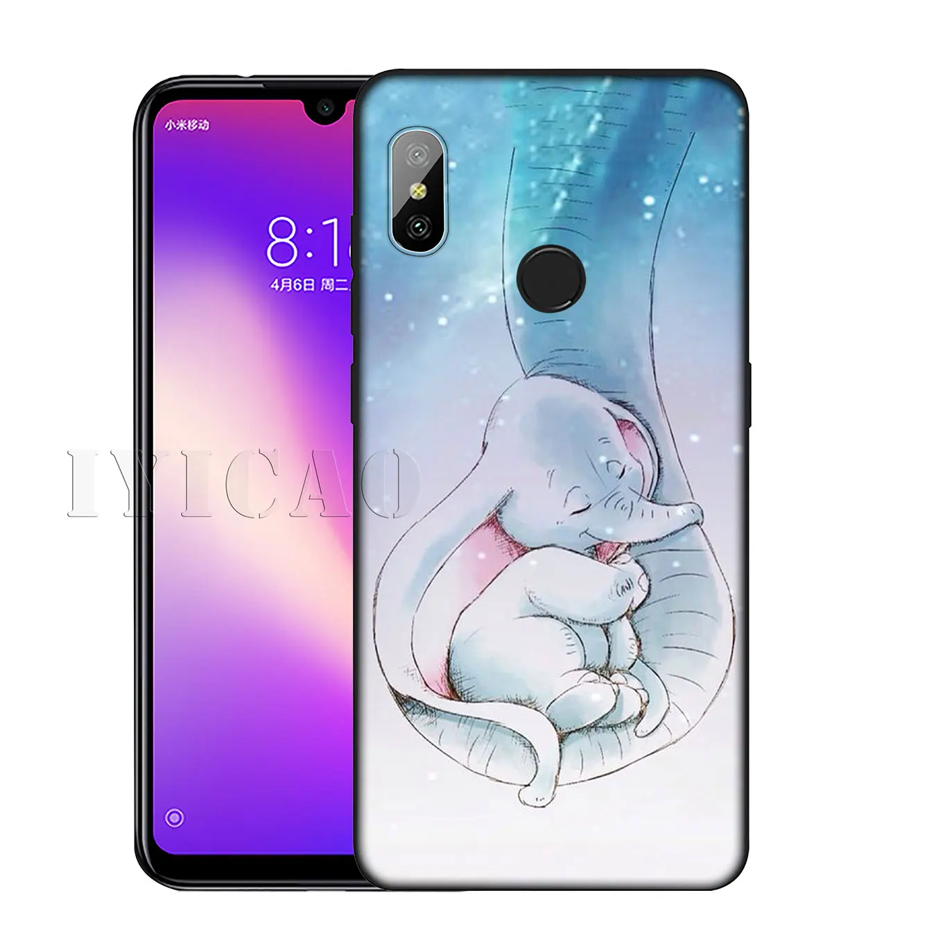 IYICAO Dumbo elephant мягкий силиконовый чехол для телефона Xiaomi Redmi K20 8A 7A 6A 5A S2 4X 4A GO Note 8 7 5 Plus