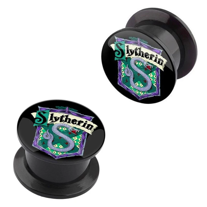 1 пара распродажа H. Гарри Поттера слизистый гребень акрил логотип штекер уха Gauegs