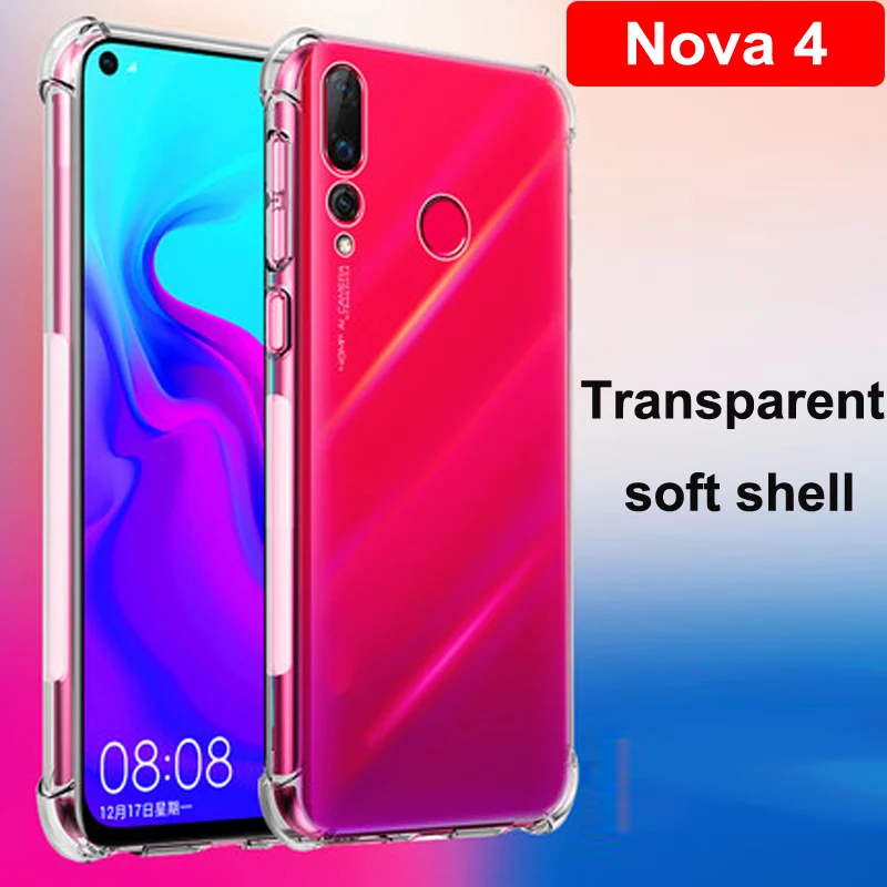 Роскошный противоударный прозрачный мягкий чехол для Huawei Nova 4 чехол для телефона, силиконовый чехол, задняя крышка для Huawei Nova4 VCE-AL00 VCE-TL00 оболочки