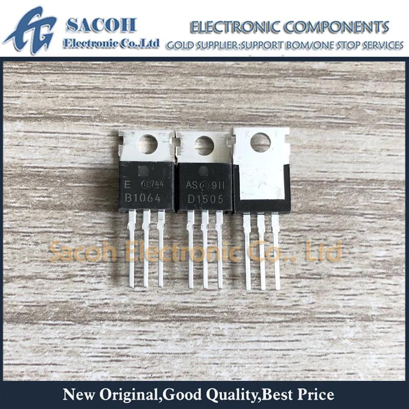 Free Shipping 10Pairs 2SB1064 B1064 + 2SD1505 D1505 TO-220 NPN + PNP Epitaxial Planar Silicon Transistors