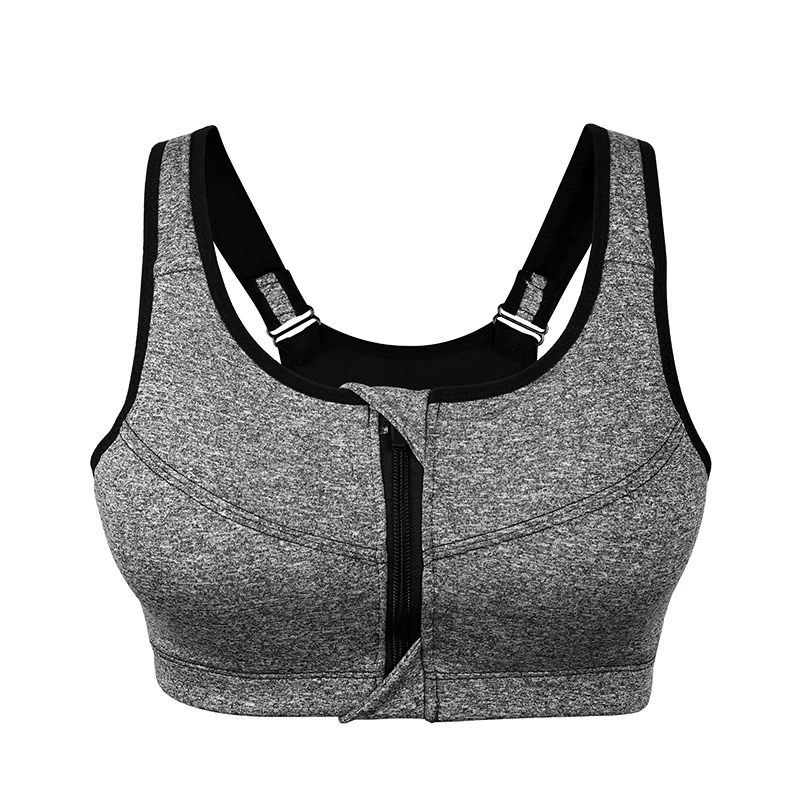 2XL-5XL размера плюс спортивные бюстгальтеры для йоги и фитнеса, женские бюстгальтеры пуш-ап на молнии, мягкие безпроводные противоударные майки для йоги, спортивные топы
