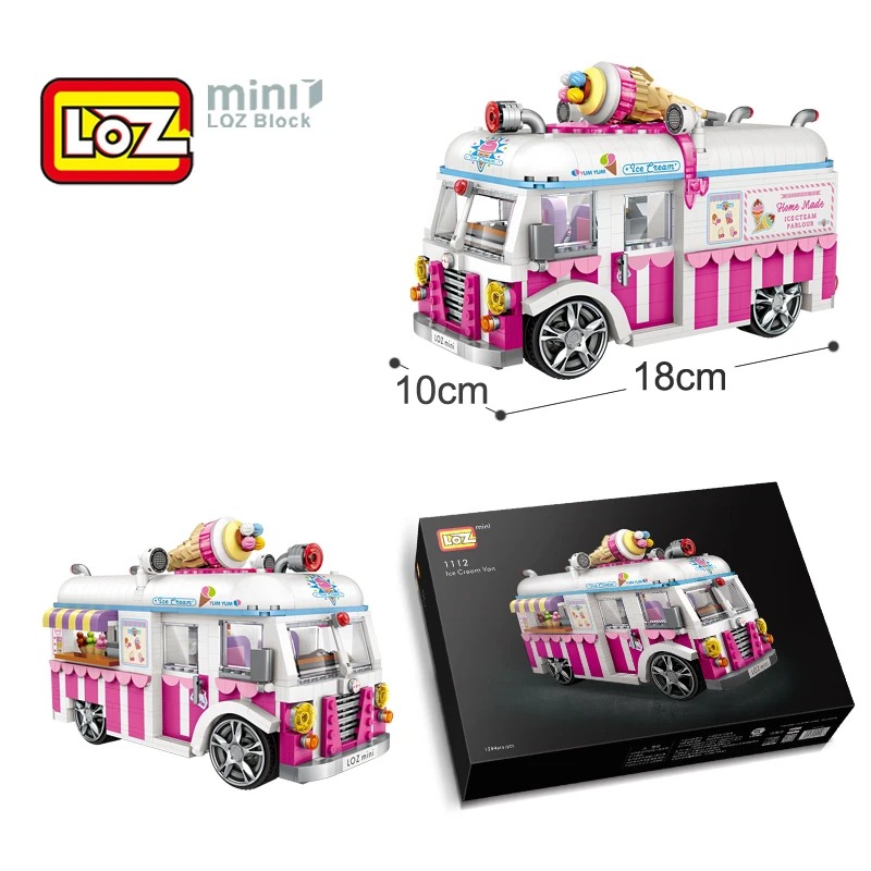 LOZ Building Blocks Hot Dog Cart Car Vehicle Assemable Kids Educational Toys for Children Creator Ice Cream Truck 1116 1112 | Игрушки и