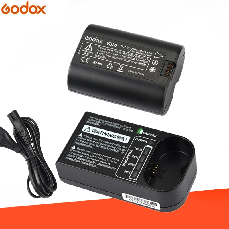 Godox оригинальный VB20 2000 мАч запасной литий ионный аккумулятор C20 зарядное