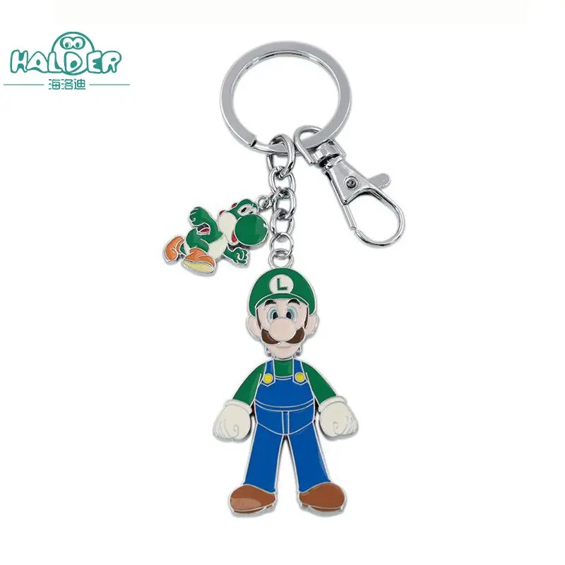 Halder Styles Super Mario Bros металлический брелок Ослик Конг Йоши персик Марио Луиджи брелок в форме жабы 5,5 см отправить случайный