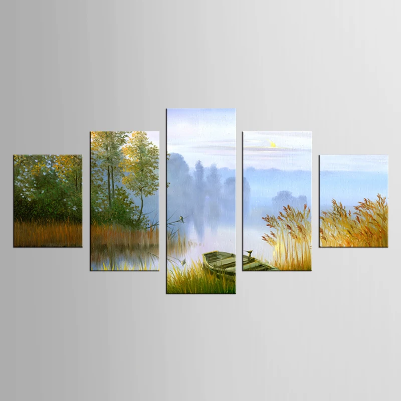 Бесплатная доставка озеро пейзаж картины маслом напечатаны на холсте wall art