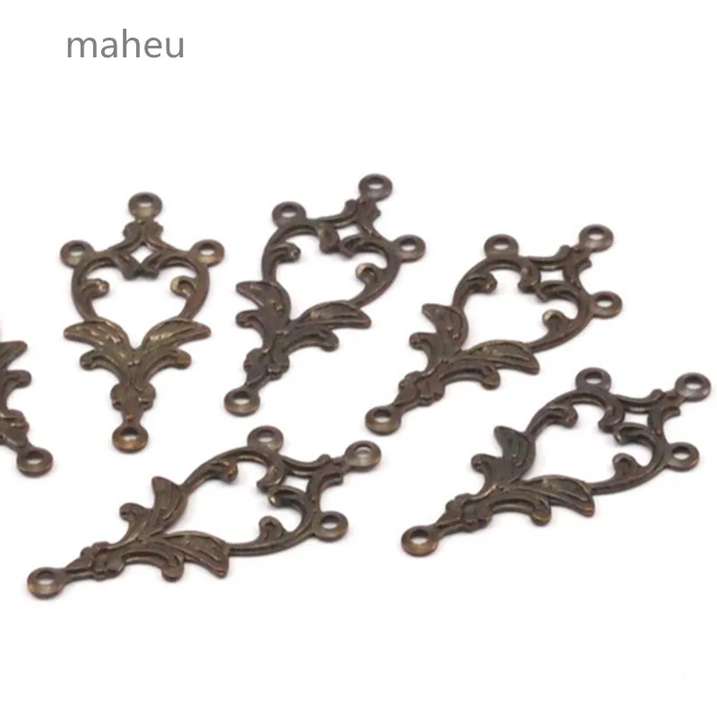 12 шт. .. Серьги подвески из античной латуни (3 петли) размер 34x15 мм K167|charm charm|antique brass