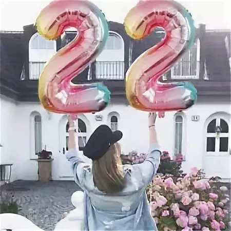 2 шт 32 40 дюймов Happ день рождения фольга шары градиент красный черный цвет номер 30
