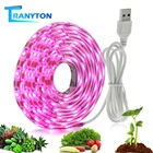 Полноспектральный светодиодный светильник для выращивания растений USB СВЕТОДИОДНЫЙ светильник для выращивания растений 2835 SMD 0,5 м 1 м 2 м фитолампы для выращивания растений комнатные растения, цветы для рассады