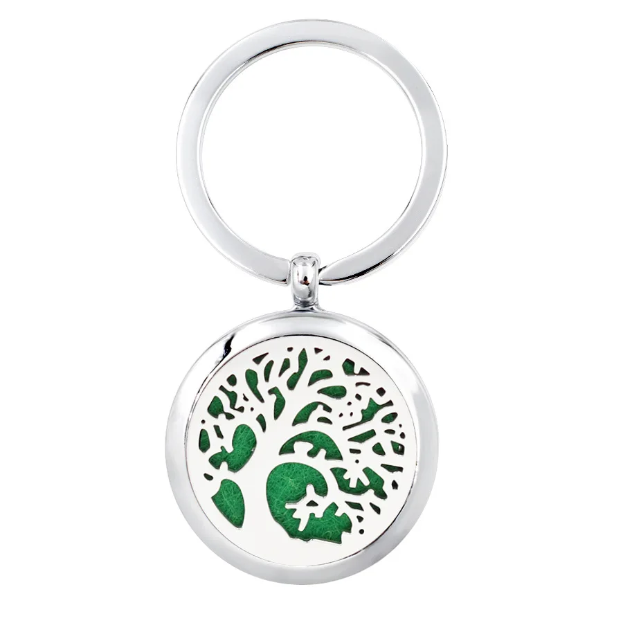 Серебряный Круглый 30 мм Дерево жизни брелок эфирное масло диффузор кулон парфюм