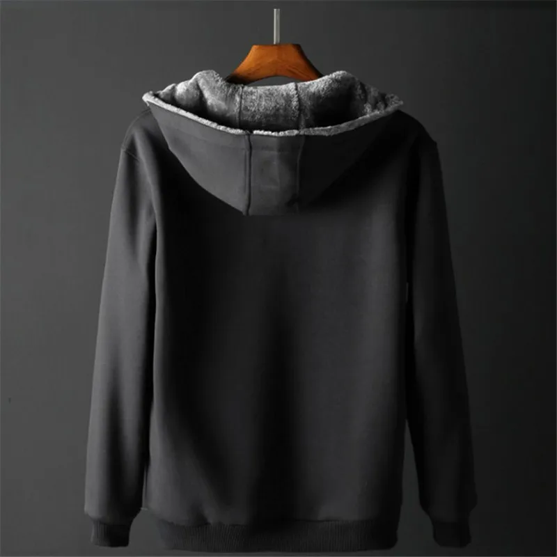 Autumn Winter Thick Warm Plus Size Hoodies Men Long Sleeve Velvet Casual Sweatshirt Jacket Mens Hooded Zipper Coat Xl5104