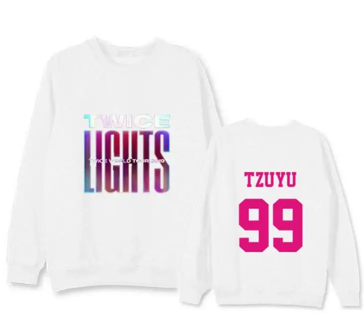 Новинка 2019 флисовые толстовки с капюшоном и принтом надписью twice lights world tour