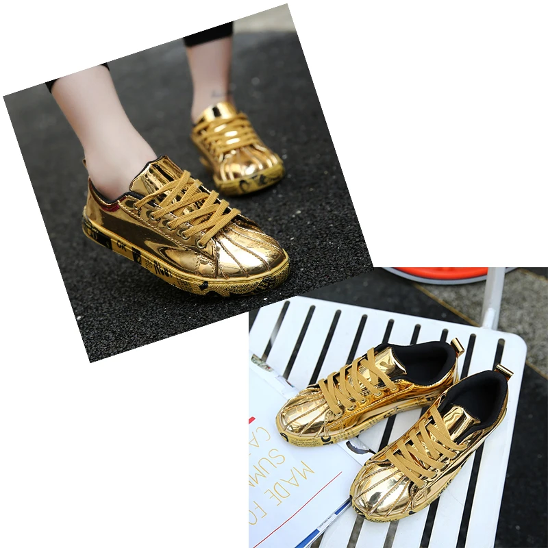 Bravover новый дизайнер Мужская Обувь Zapatillas Hombre Повседневное Золотистые туфли обувь