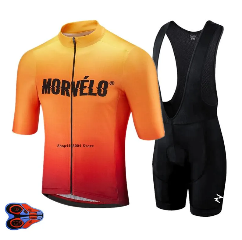 Женский спортивный костюм Morvelo красный комплект из Джерси для велоспорта дышащая
