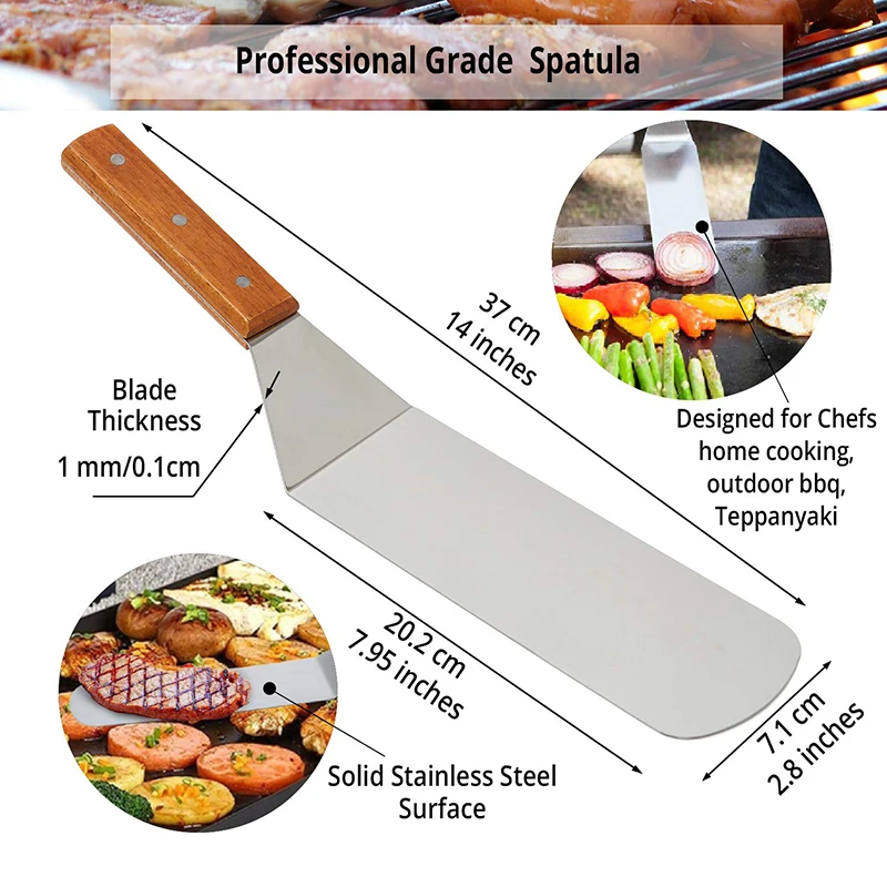 Набор Профессиональной посуды из нержавеющей стали 2 шпателя и скребок для