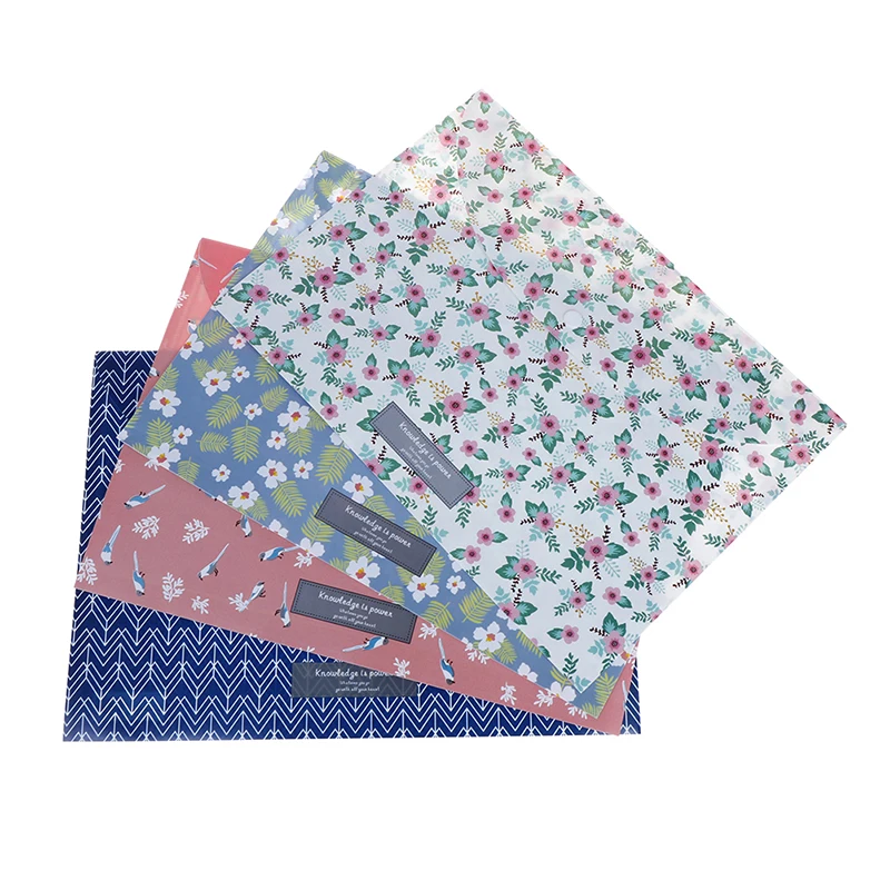 А4 большая емкость Сумка для документов прочная папка защелкивающаяся Цветочная