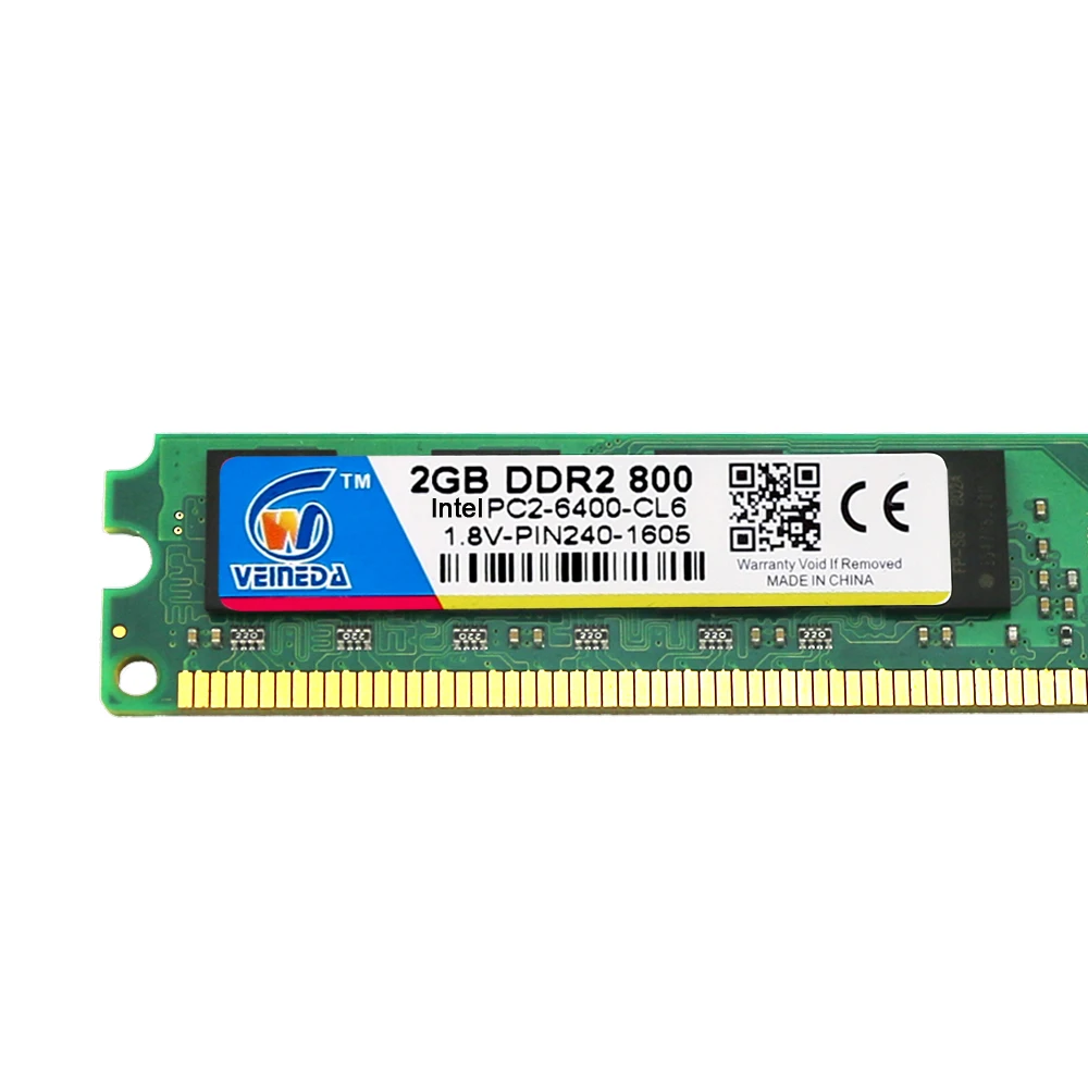 Оперативная память VEINEDA ddr2 2 ГБ 800 МГц ОЗУ PC2 6400 для материнской платы Intel и AMD