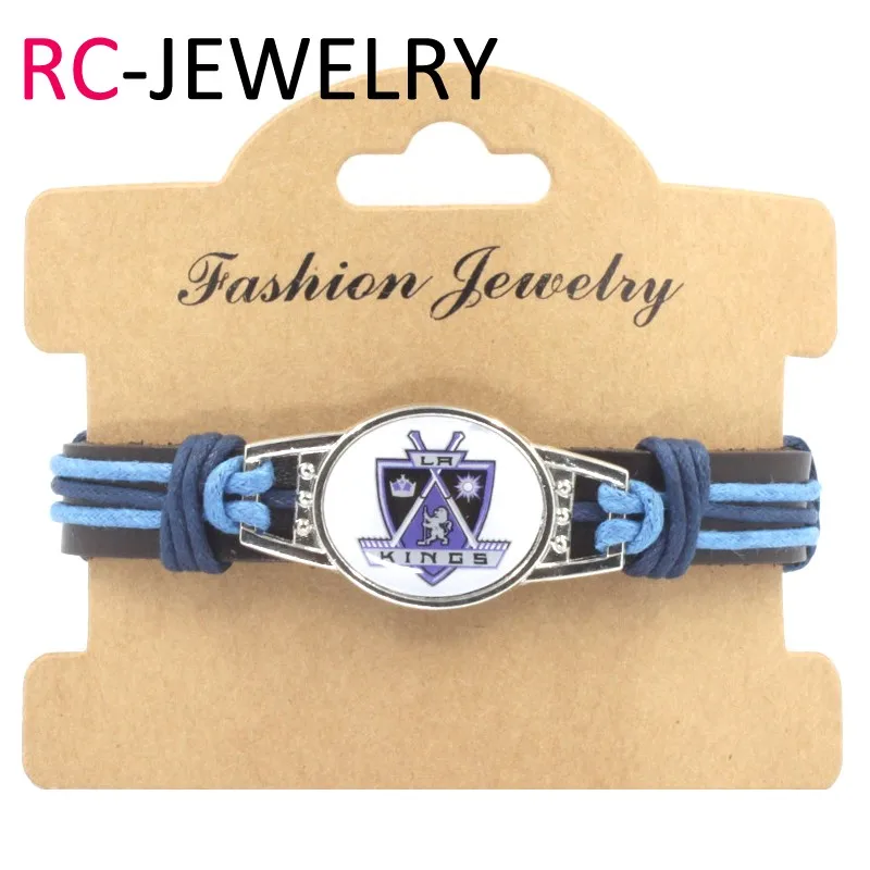 49# Ice Hockey Braided Bracelet Hurricane Carolina Charm Cowhide For Men genuine leather Jewelry Gifts | Украшения и аксессуары