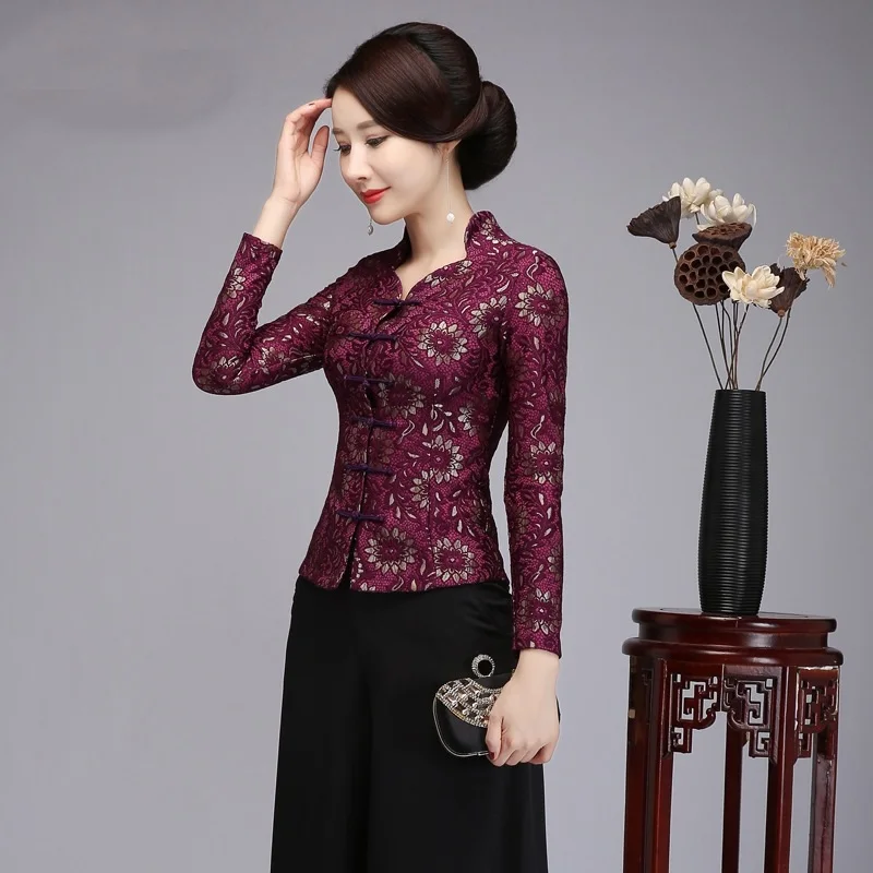 Традиционная китайская одежда для женщин элегантные женские брюки и блузка комплект женское вьетнамское