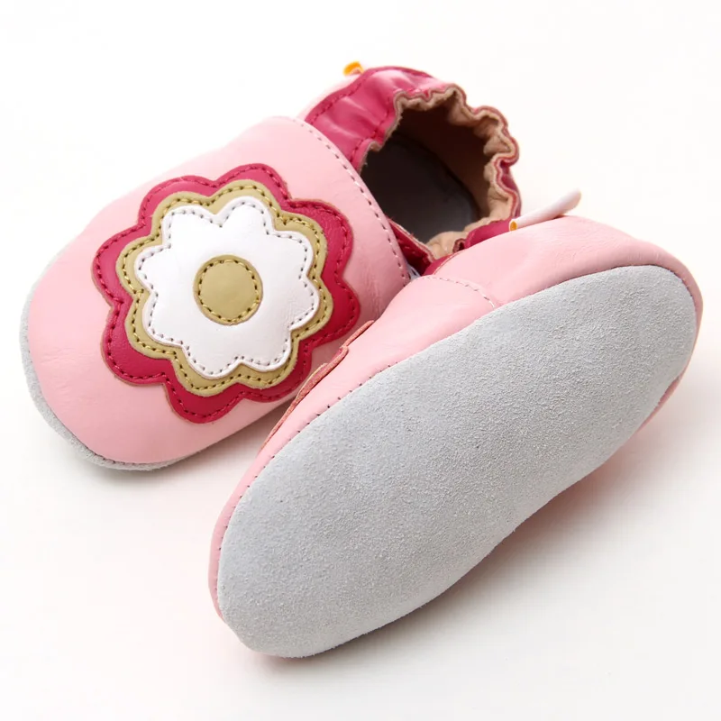 Детская кожаная обувь Мокасины для маленьких девочек тех кто только начинает