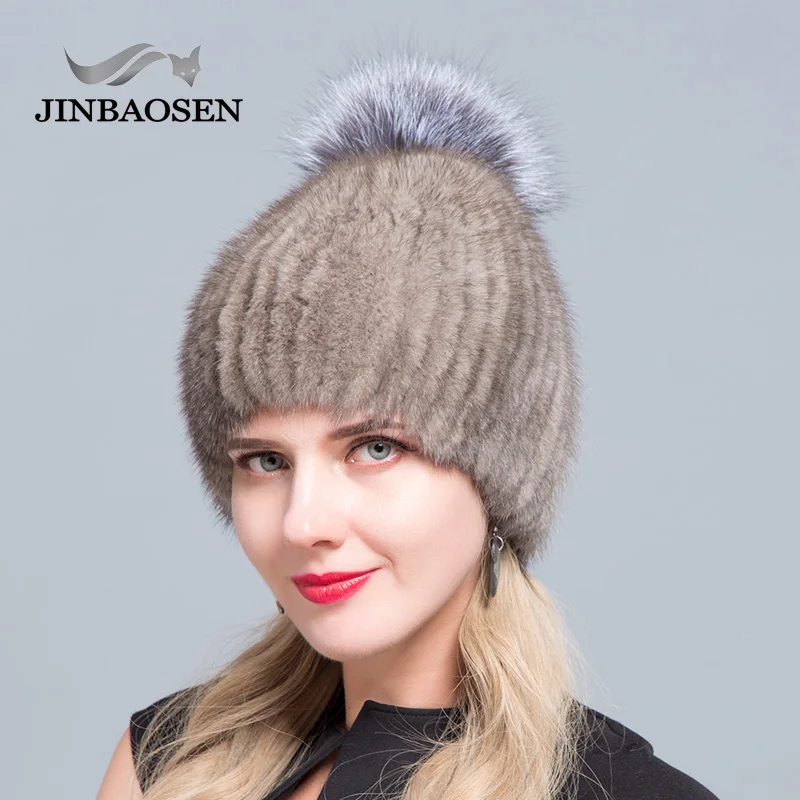 Женские меховые шапки JINBAOSEN новая зимняя меховая шапка из натуральной норки с