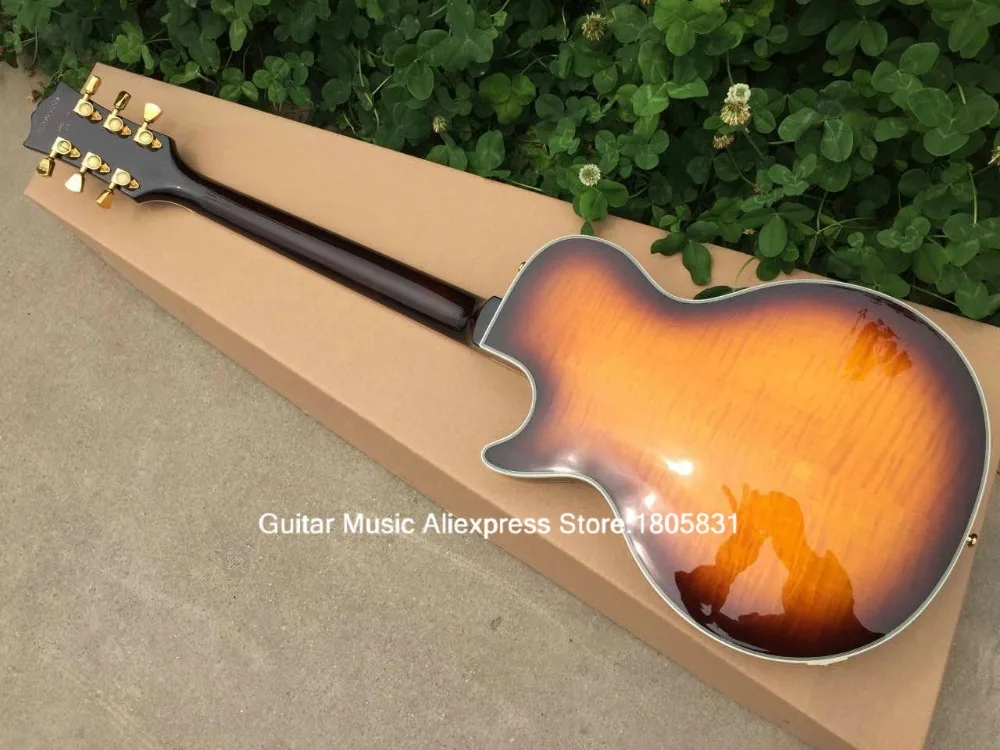 Высокое качество Электрогитары MS Sunburst Ebony гитары Лады Связывание Лидер