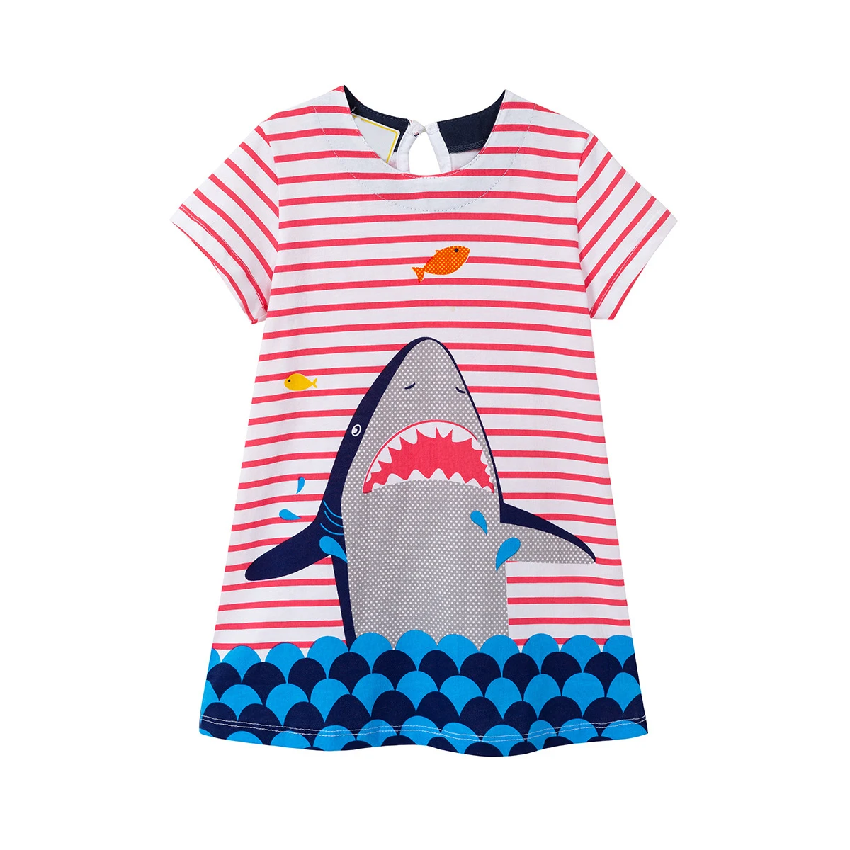 Baby Girls Summer Short Sleeved Evening Dresses Kids Cartoon Animal Shark Costume Clothing Children Party For | Детская одежда и