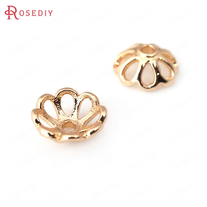 Латунные бусины с покрытием 24 каратным золотом 8/10 мм 10 шт.|diy jewelry accessories|jewelry