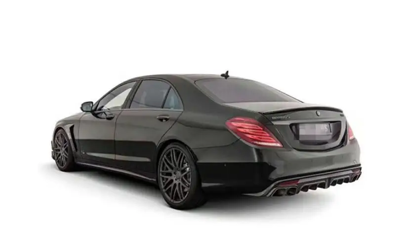 Углерода Finber 4 розетки задний бампер диффузор с выхлопные советы для BENZ W222 S63 S65 BY EMS
