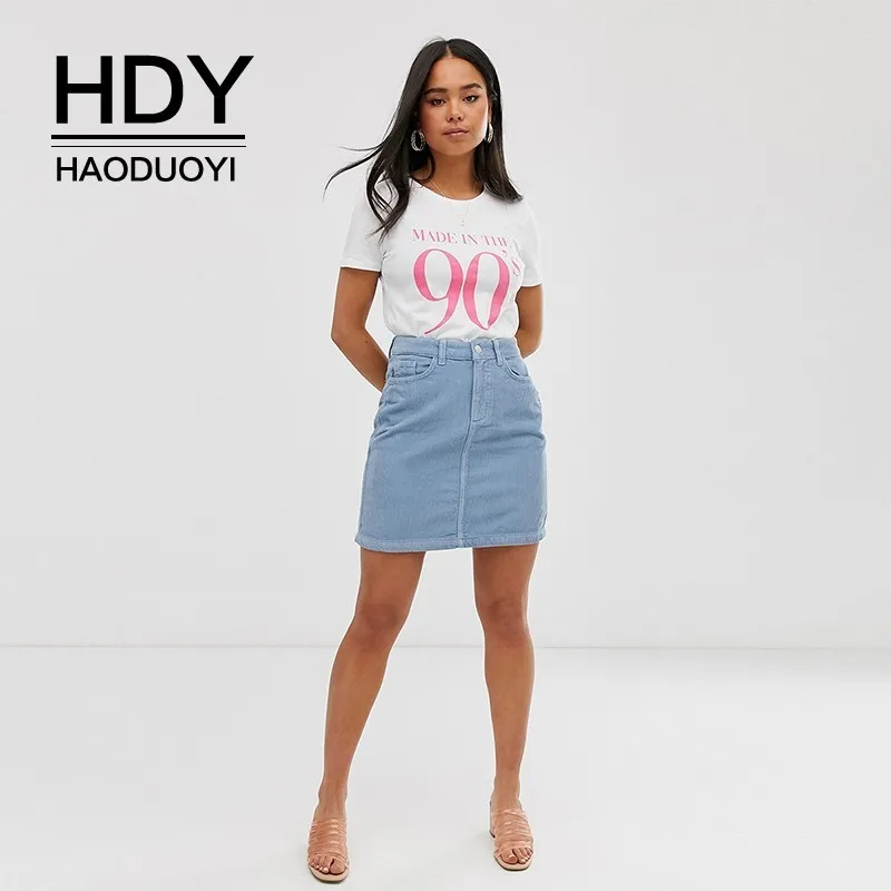 Белая футболка с коротким рукавом HDY Haoduoyi в европейском и американском стиле