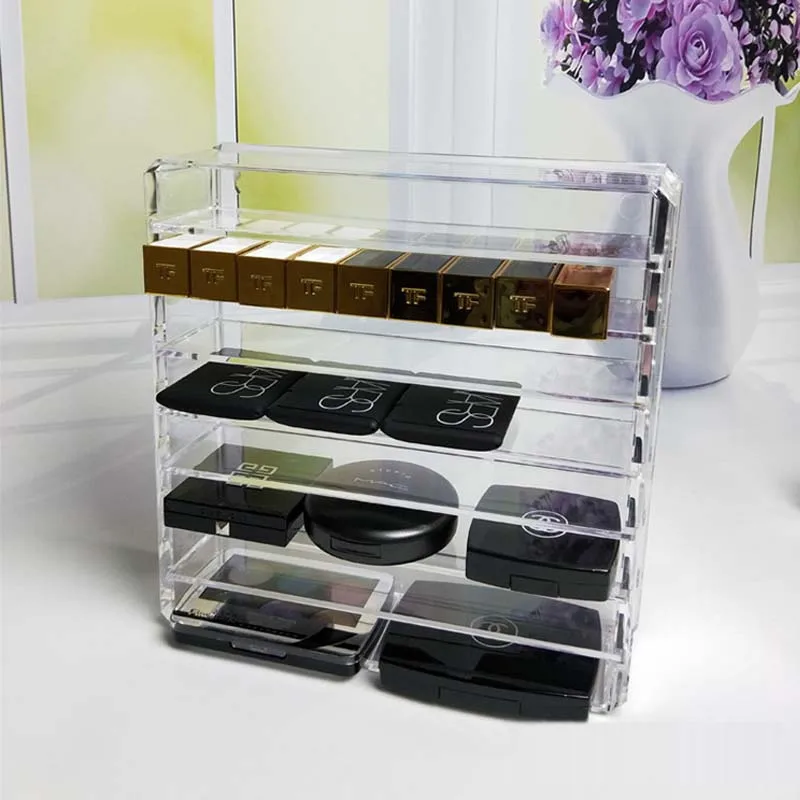 Прозрачные Акриловые Порошковые коробки для хранения тортов органайзер помады