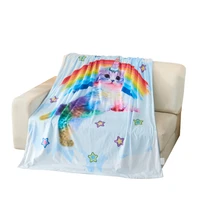 baby blanket kittycorn and rainbow super soft velvet blanket